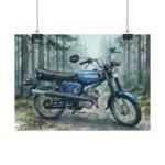 Simson S50 Aquarell Poster – DDR Kult-Moped im Waldmotiv
