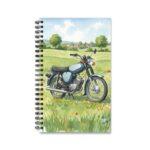 Simson S51 Ringbuch Notizbuch – DDR Kult-Moped im Aquarellstil auf grüner Sommerwiese
