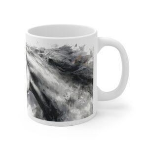 Weißes Pferd Portrait Aquarell Tasse - Elegantes Pferdeportrait