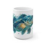Dorsch Aquarell Tasse – Stilvolles Geschenk für Meeresfans - 15oz