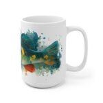 Barsch Aquarell Tasse – Stilvolles Design für Fischliebhaber || Moderne Aquarell Tasse mit Barschmotiv – Perfektes Geschenk für Naturliebhaber