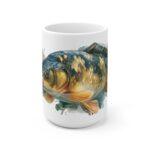 Karpfen Aquarell Tasse – Kunstvoller Genuss für Angler || Elegante Karpfen Tasse mit Aquarellkunst – Ideal fürs Angelvergnügen - 15oz
