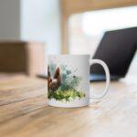 Hühner Aquarell Tasse - Bauernhof Hühnergruppe in lebendiger Aquarellkunst