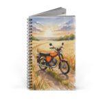 Simson S51 Ringbuch Notizbuch – DDR Kult-Moped im Aquarellstil bei Sonnenuntergang