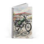 Simson S51 Ringbuch Notizbuch – DDR Kult-Moped im Aquarellstil an der Tankstelle