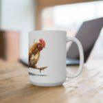 Huhn Aquarell Tasse - Dynamisches Bauernhof Huhn in ausdrucksstarker Aquarellkunst