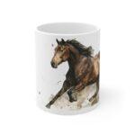 Pferd Aquarell Tasse - Laufendes Pferd in warmer Aquarelloptik