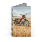 Simson S51 Ringbuch Notizbuch – DDR Kult-Moped im Aquarellstil auf dem Feld
