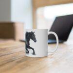Schwarzes Pferd Aquarell Tasse - Kraftvolles Galopp Motiv