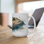 Dorsch Aquarell Tasse: Maritimer Genuss für Anglerfreunde || Elegante Dorsch Tasse: Hochwertige Keramikkunst für Meeresliebhaber
