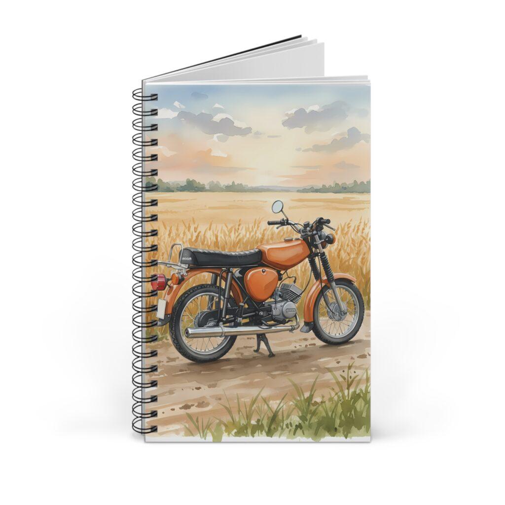 Simson S51 Ringbuch Notizbuch &ndash; DDR Kult-Moped als Aquarellmotiv