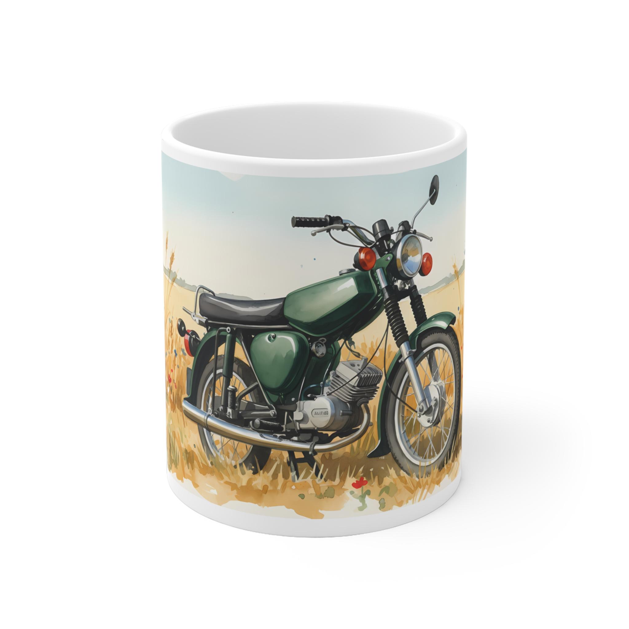 Simson S51 Tasse – DDR Kult-Moped als Aquarellmotiv im Sommerfeld - Shotspace Simson S51 Tasse – DDR Kult-Moped als Aquarellmotiv im Sommerfeld