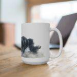 Schwarzes Pferd Aquarell Tasse - Dynamisches Laufmotiv in Aquarellkunst