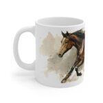 Pferd Aquarell Tasse - Galoppierendes Pferd in dynamischer Aquarellkunst