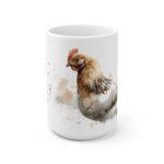 Huhn Aquarell Tasse - Elegantes Bauernhof Huhn in moderner Aquarellkunst