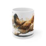 Huhn Aquarell Tasse - Dynamisches Bauernhof Huhn in ausdrucksstarker Aquarellkunst