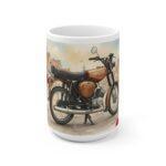 Simson S51 Tasse – DDR Kult-Moped als Aquarellmotiv in historischer Altstadt