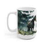 Pferd Aquarell Tasse - Ruhiges Pferd im Wald in Aquarelloptik