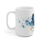 Huhn Aquarell Tasse - Blaues Bauernhof Huhn mit kräftigen Aquarellspritzern