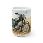 Simson S51 Tasse – DDR Kult-Moped als Aquarellmotiv im Sommerfeld