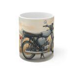 Simson S51 Tasse – DDR Kult-Moped als Aquarellmotiv auf ruhiger Landstraße