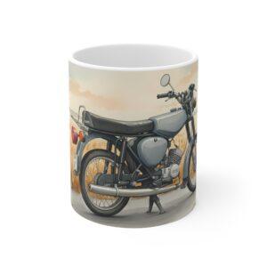 Simson S51 Tasse – DDR Kult-Moped als Aquarellmotiv auf ruhiger Landstraße