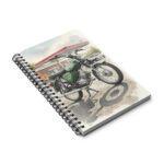 Simson S51 Ringbuch Notizbuch – DDR Kult-Moped im Aquarellstil an der Tankstelle