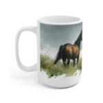 Pferd Aquarell Tasse - Pferd in weiter Landschaft im Aquarell Stil
