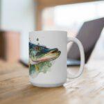 Hecht Aquarell Tasse – Kunstvolle Eleganz für Fischliebhaber || Moderne Hecht Tasse – Stilvoller Genuss für Kaffee und Tee
