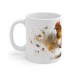 Huhn Aquarell Tasse - Goldenes Bauernhof Huhn in ausdrucksstarker Aquarellkunst