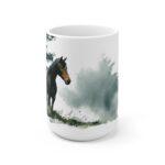 Pferd Aquarell Tasse - Ruhiges Pferd im Wald in Aquarelloptik