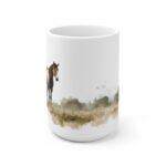 Pferd Aquarell Tasse - Ruhiges Pferd auf der Weide im Aquarell Stil