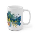 Barsch Aquarell Tasse – Kunstvoller Kaffeegenuss für Angler || Sportliche Barsch Tasse – Ideal für Tee und Geschenkideen für Fischliebhaber