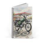 Simson S51 Ringbuch Notizbuch – DDR Kult-Moped im Aquarellstil an der Tankstelle
