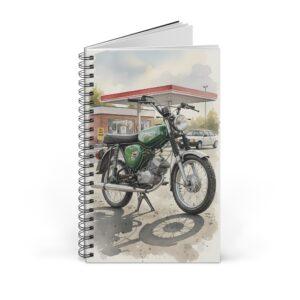 Simson S51 Ringbuch Notizbuch – DDR Kult-Moped im Aquarellstil an der Tankstelle