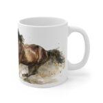 Pferd Aquarell Tasse - Laufendes Pferd in warmer Aquarelloptik
