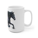 Schwarzes Pferd Aquarell Tasse - Kraftvolles Galopp Motiv