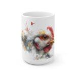 Huhn Aquarell Tasse - Ausdrucksstarkes Huhn Portrait in moderner Aquarellkunst