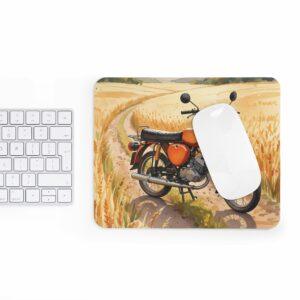 Simson S51 Mauspad – DDR Kult-Moped als Aquarellmotiv im Sommerfeld