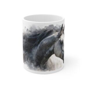 Weißes Pferd Portrait Aquarell Tasse - Elegantes Pferdegesicht