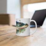 Hecht Aquarell Tasse – Kunstvolle Eleganz für Fischliebhaber || Moderne Hecht Tasse – Stilvoller Genuss für Kaffee und Tee