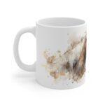 Pferde Portrait Aquarell Tasse - Elegantes Pferdegesicht in Aquarellkunst