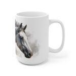 Weißes Pferd Portrait Aquarell Tasse - Elegantes Pferdegesicht