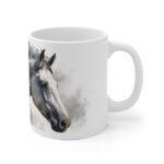 Weißes Pferd Portrait Aquarell Tasse - Elegantes Pferdegesicht