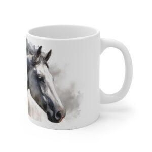 Weißes Pferd Portrait Aquarell Tasse - Elegantes Pferdegesicht