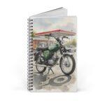 Simson S51 Ringbuch Notizbuch – DDR Kult-Moped im Aquarellstil an der Tankstelle