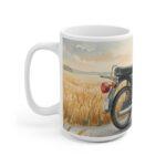 Simson S51 Tasse – DDR Kult-Moped als Aquarellmotiv auf ruhiger Landstraße