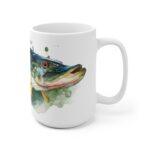 Hecht Aquarell Tasse – Kunstvolle Eleganz für Fischliebhaber || Moderne Hecht Tasse – Stilvoller Genuss für Kaffee und Tee