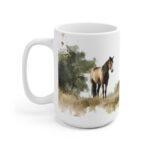 Pferd Aquarell Tasse - Ruhiges Pferd auf der Weide im Aquarell Stil