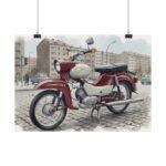 Simson Star SR4 Poster – DDR Kult-Moped in klassischer Stadtszene